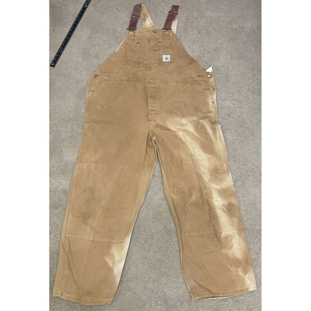 CARHARTT R01 DUCK BIB DUNGAREES OVERALLS DOUBLE KNEE W48 X 30L 3XL AUTHENTIC